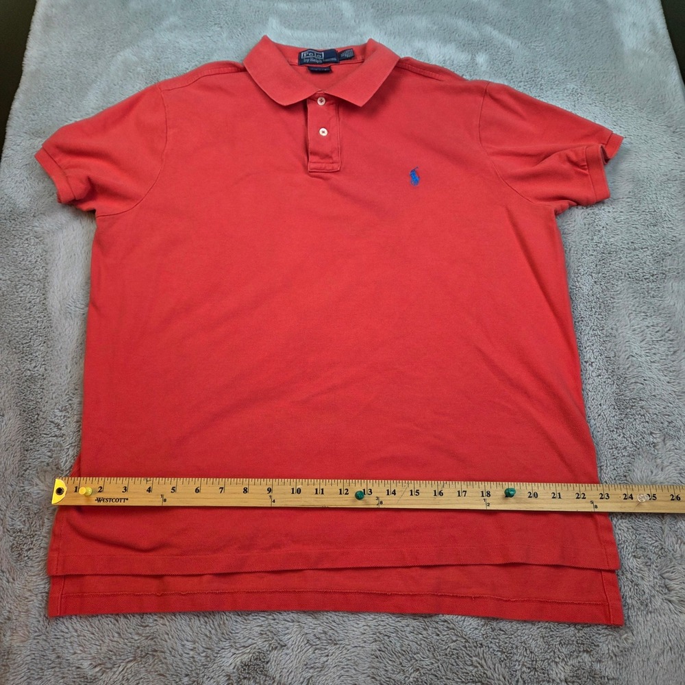 VTG Polo Ralph Lauren Cotton Polo Shirt Mens XL Custom Fit Short Sleeve Pique